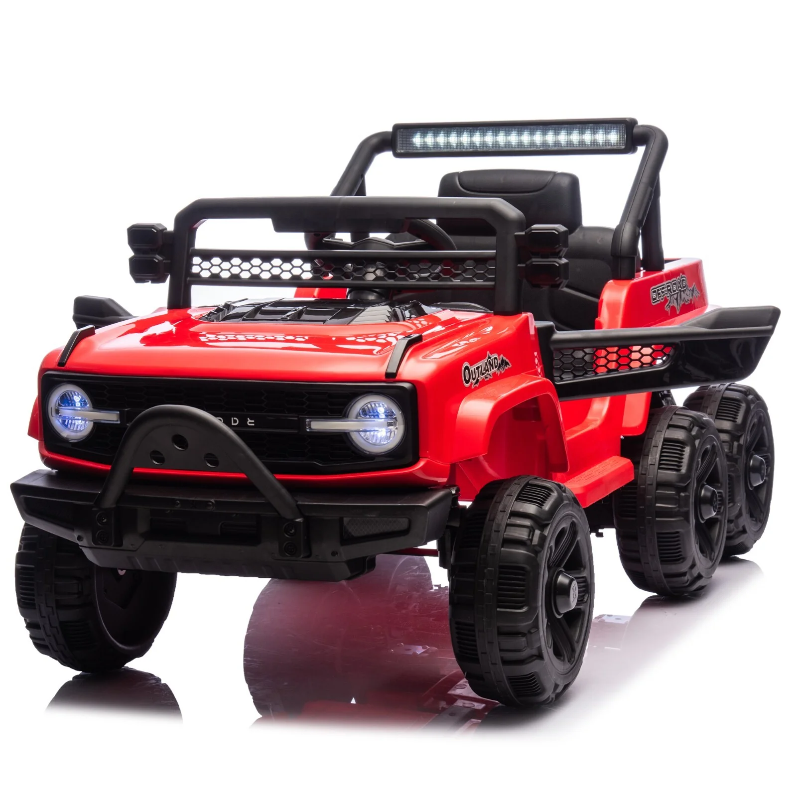 12V Electric Ride-On Jeep Truck for Kids with Remote Control and MP3 Player, Red