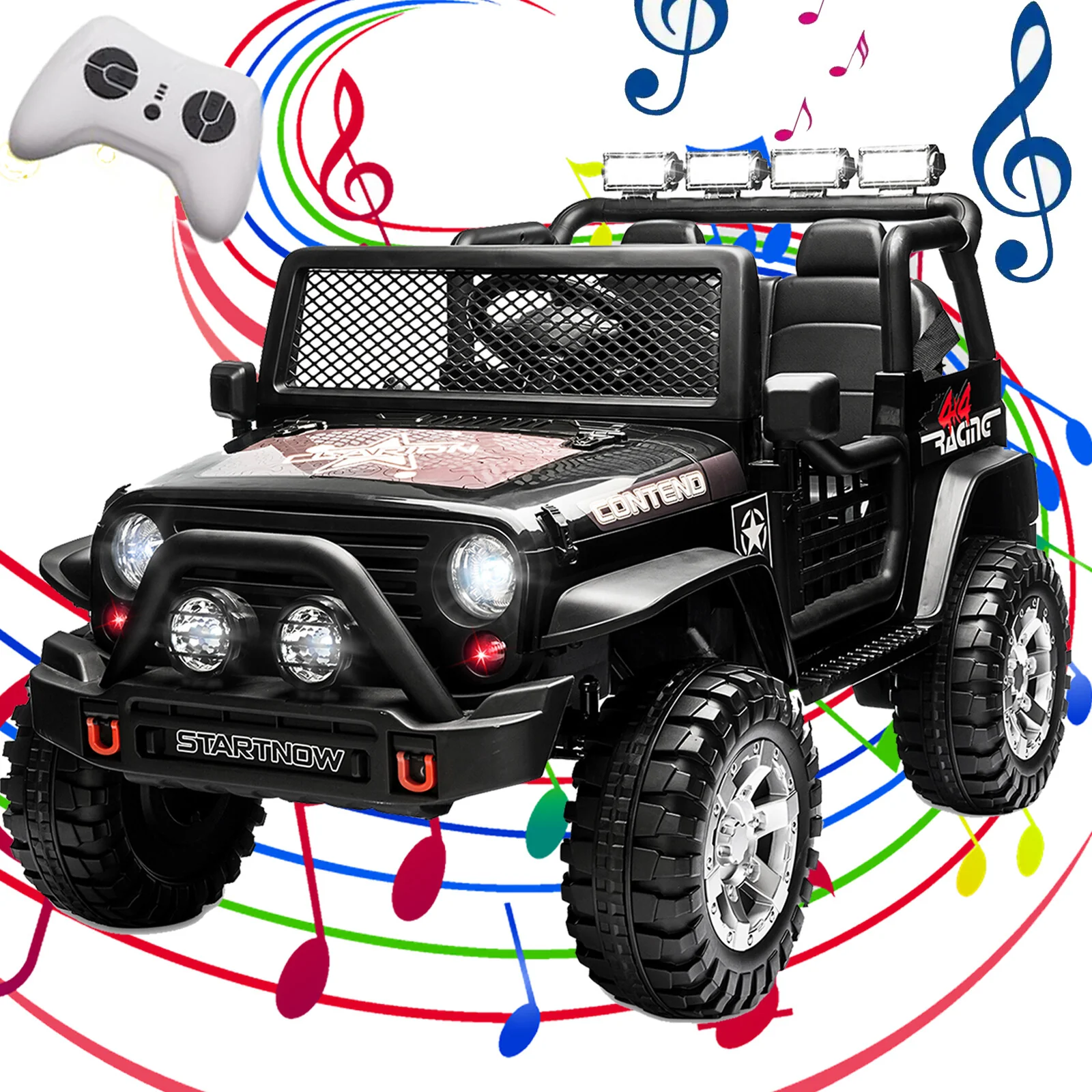 12V Electric Kids 2-Seater Ride-On Jeep Truck with Remote Control