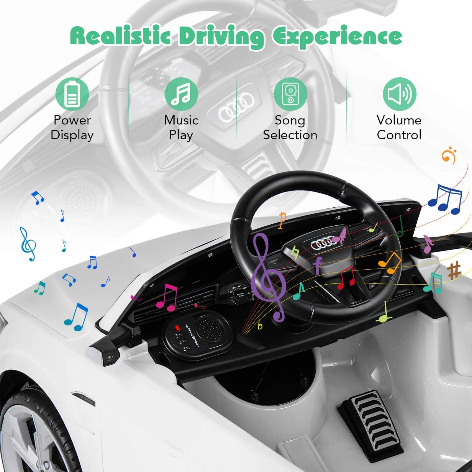 12V Kids Licensed Audi SQ8 Electric Ride-On Car with Remote Control - Image 5