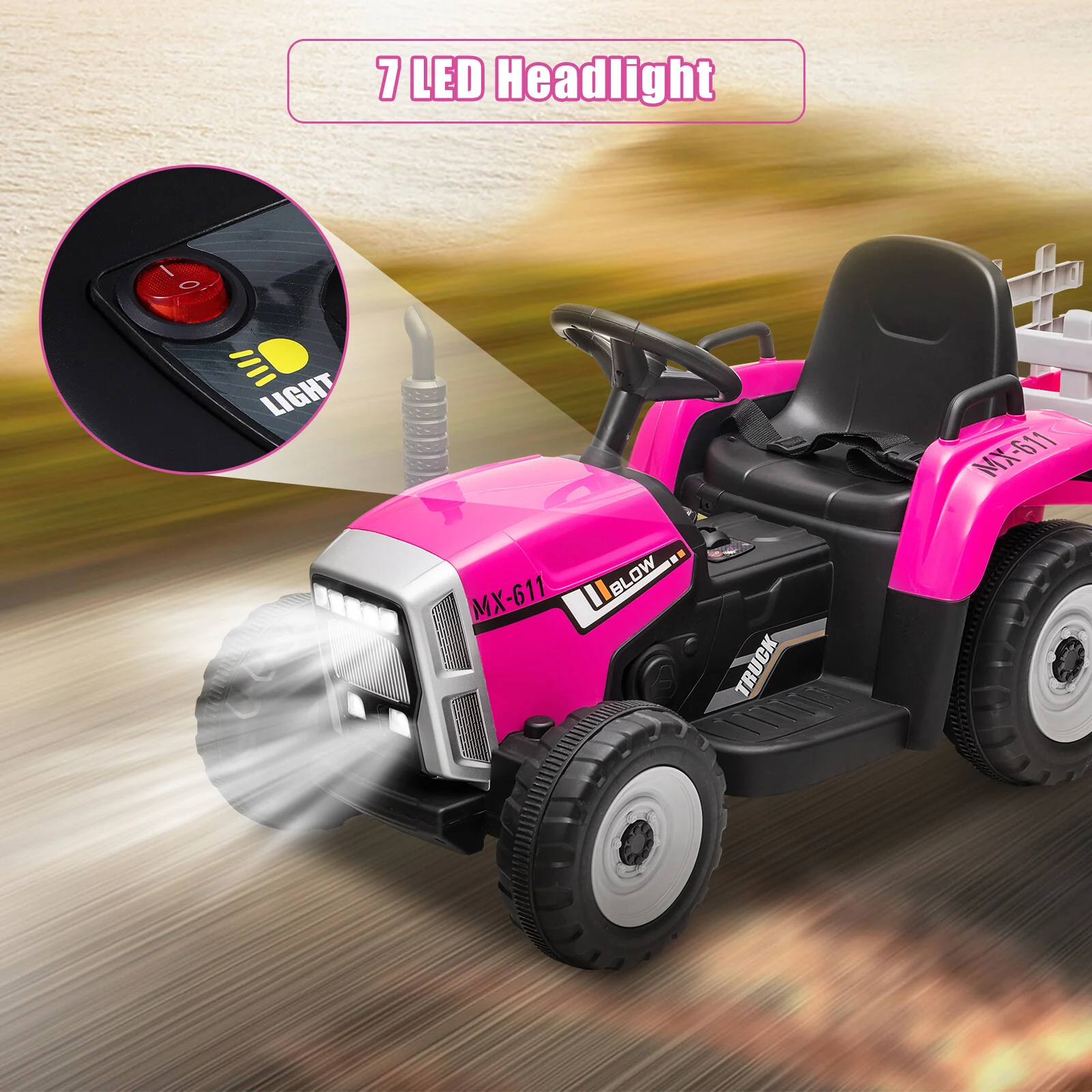 12V Battery-Powered Kids Electric Ride-On Car with Remote Control and Trailer - Image 8