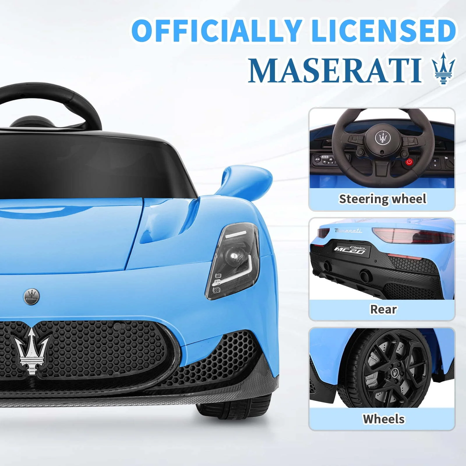12V Electric Licensed Maserati Ride-On Car for Toddlers - Image 3
