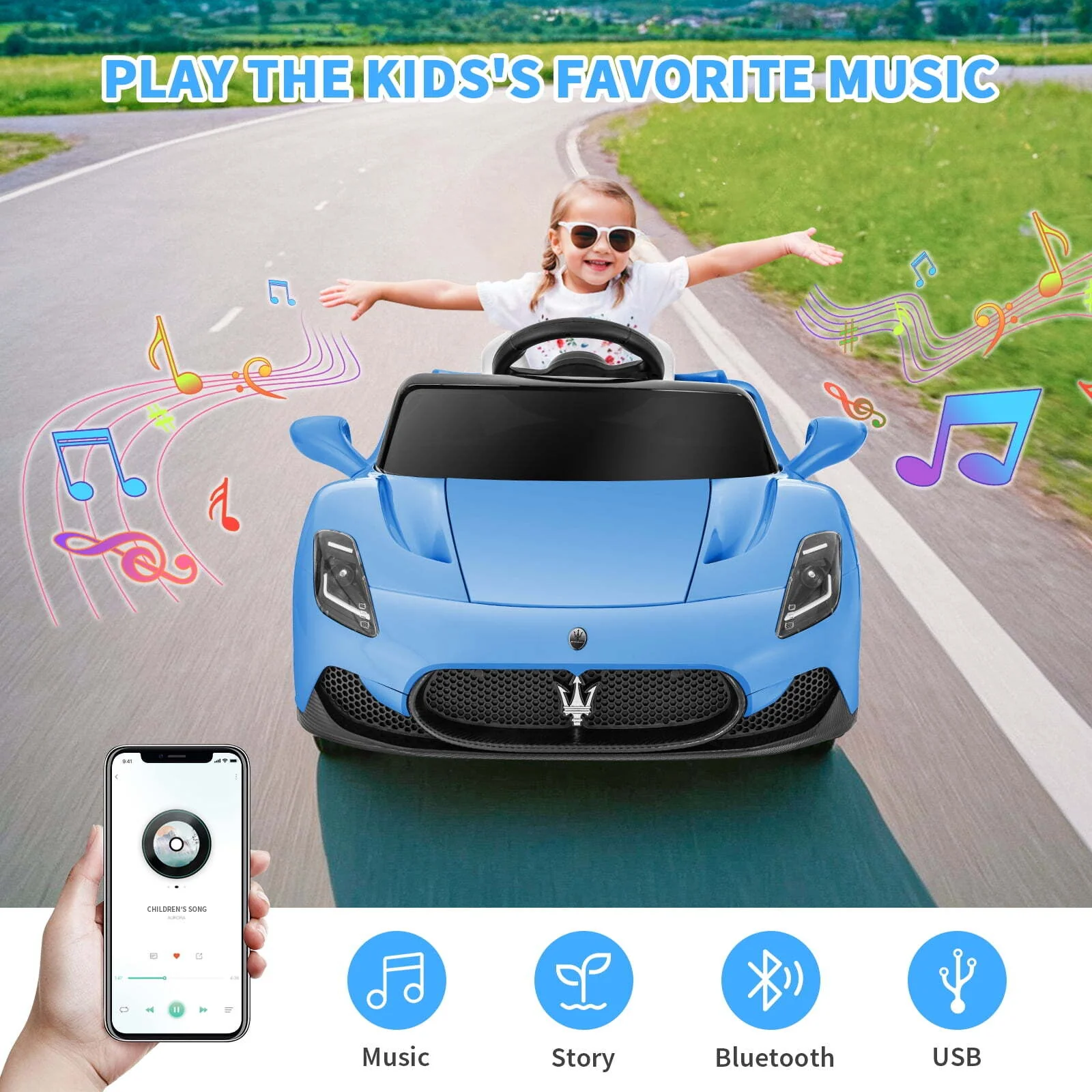 12V Electric Licensed Maserati Ride-On Car for Toddlers - Image 4