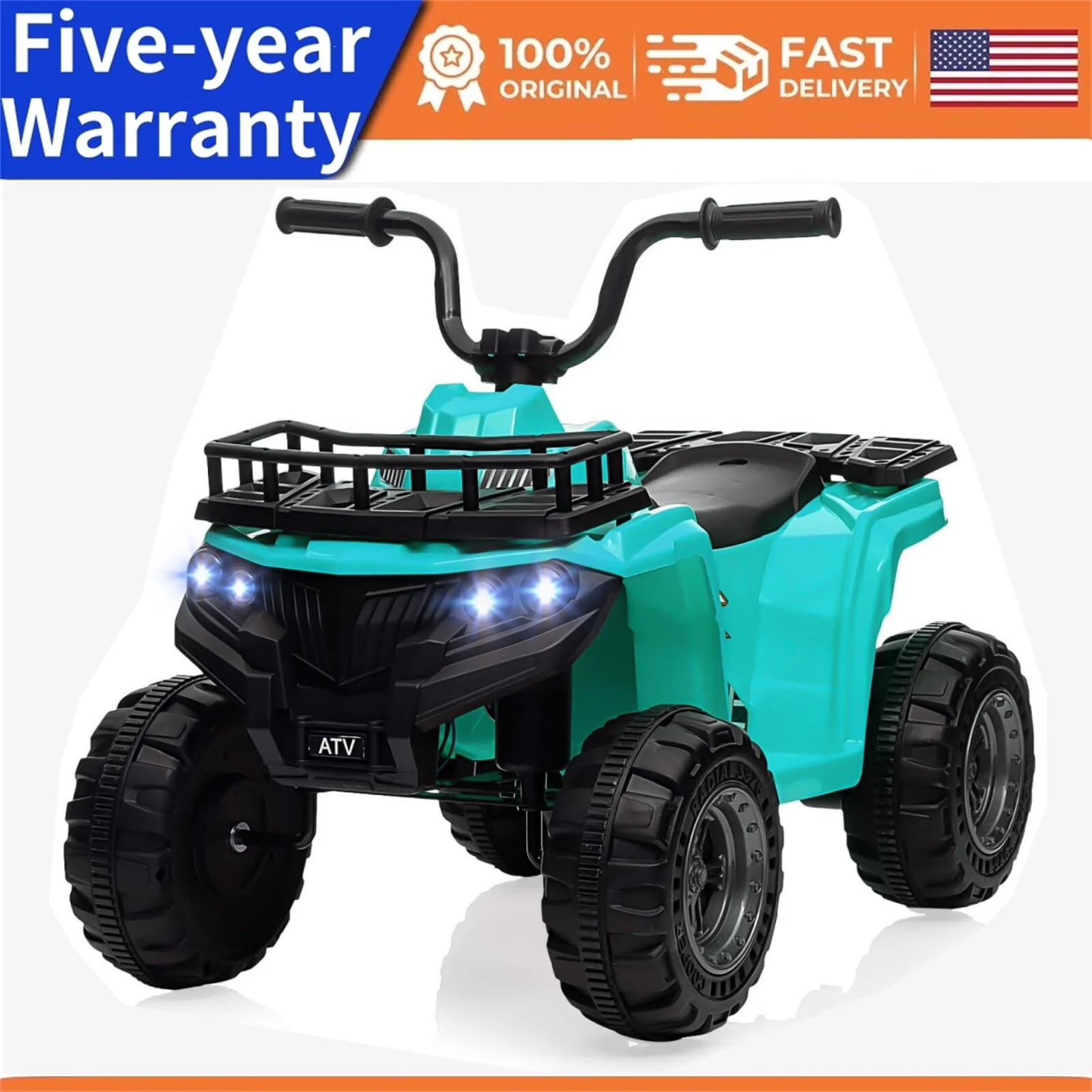 12V Kids Electric Ride-On 4-Wheeler ATV Quad with LED Lights and 1.8 MPH Speed - Image 9