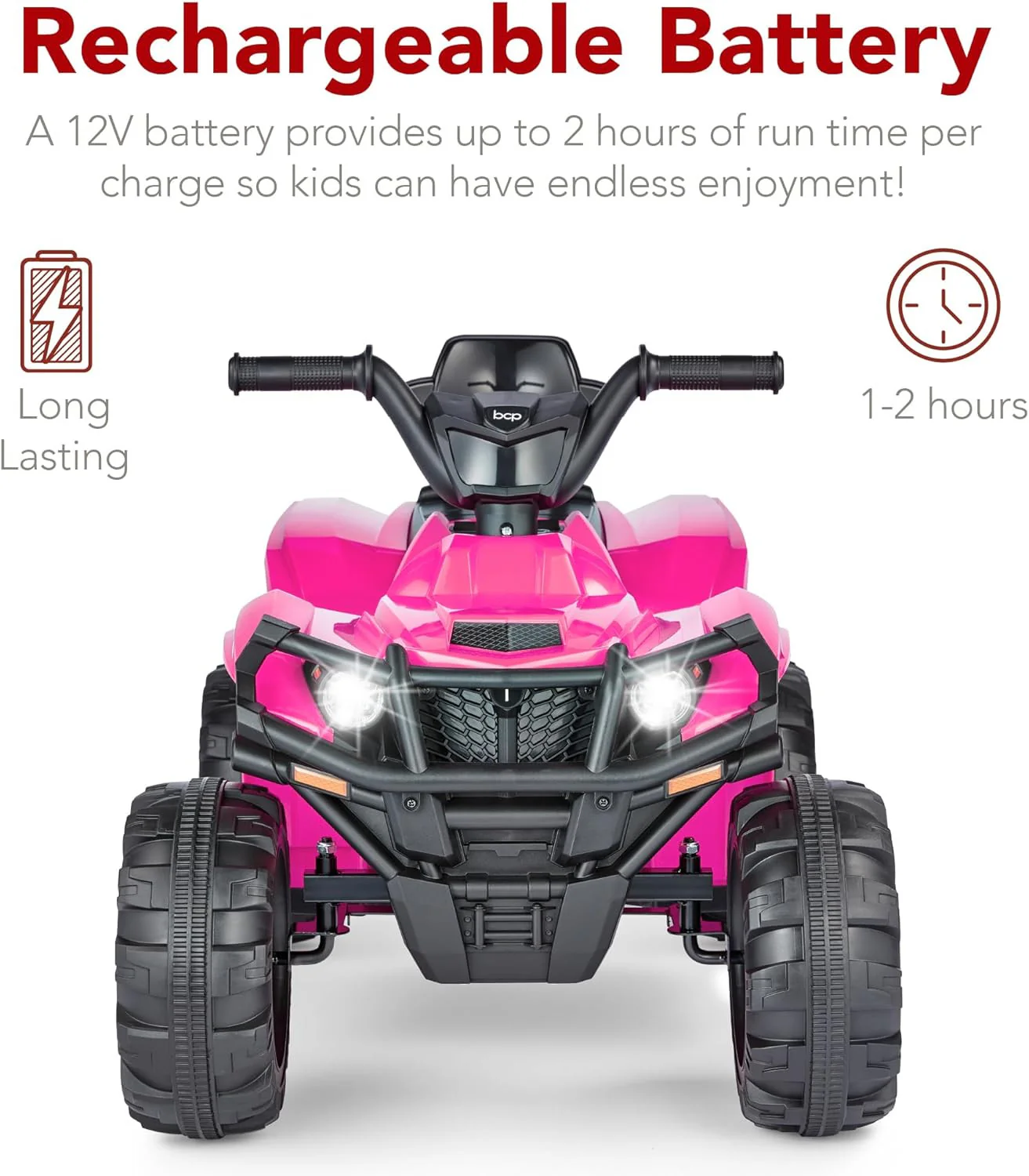12V Kids Electric Ride-On 4 Wheeler ATV Quad Car Toy with Bluetooth Audio, 2.4 MPH - Image 5