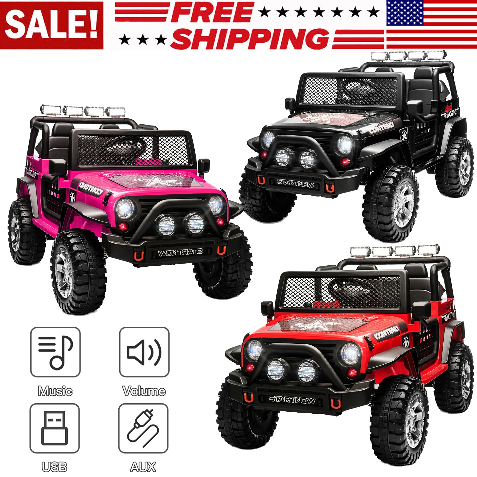 12V Kids Electric Ride-On Car with Power Wheels and Remote Control Battery-Powered Toy - Image 3