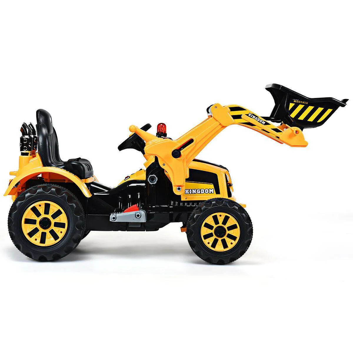 12V Kids Ride On Excavator Truck with Front Loader Digger - Yellow - Image 10