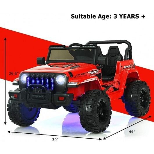 12V Kids Ride-On Jeep Car with 2.4G Remote Control, Red - Image 4