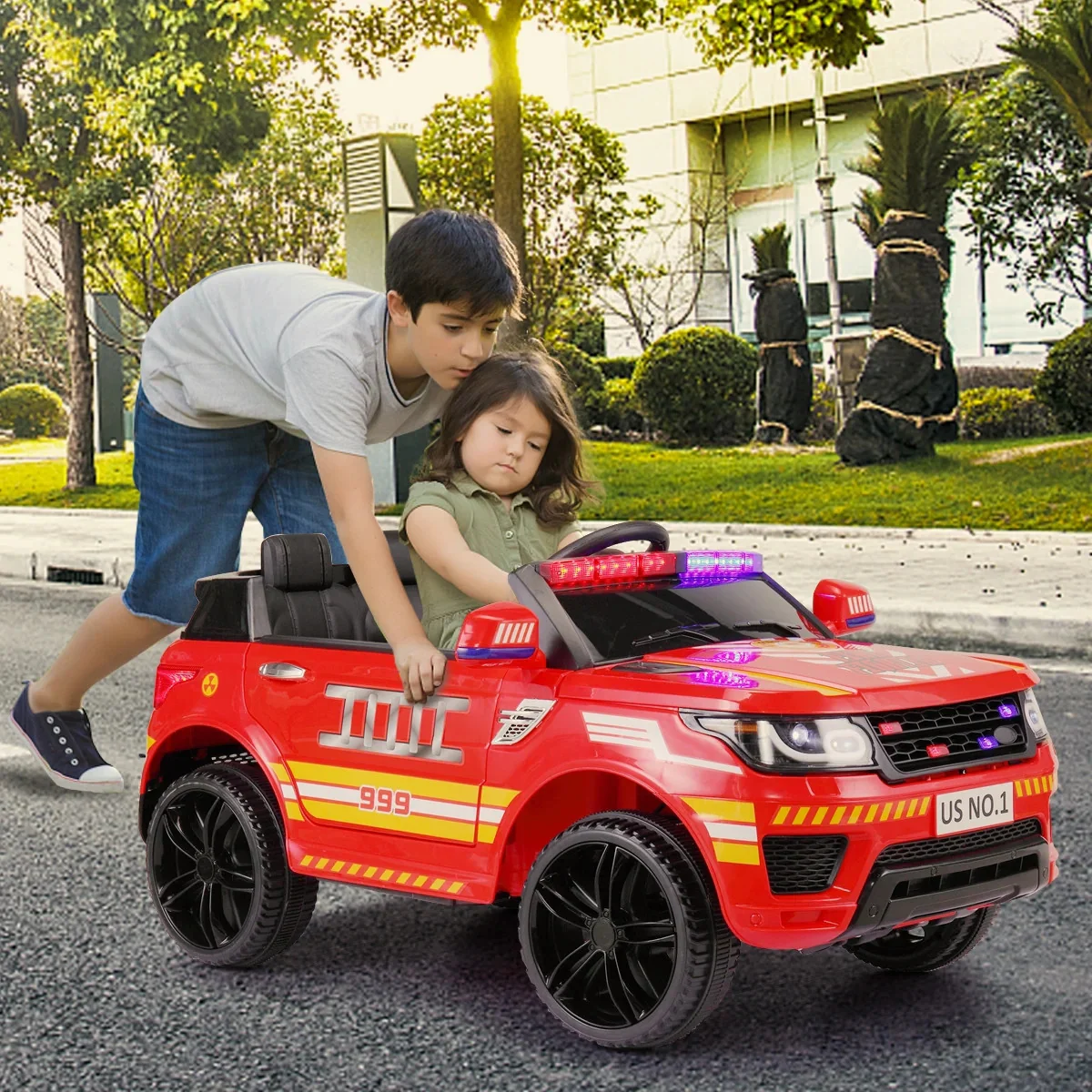 12V Battery-Powered Kids Ride-On Police Car with Remote Control and 4 Wheels - Image 13