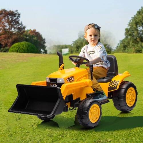 12V Battery-Powered Kids Ride-On Electric Excavator Tractor with Digging Handle - Image 2