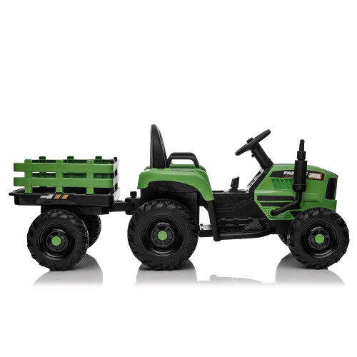 12V Battery-Powered Kids Ride-On Tractor with Trailer, Remote Control, and 3-Speed Settings - Image 4