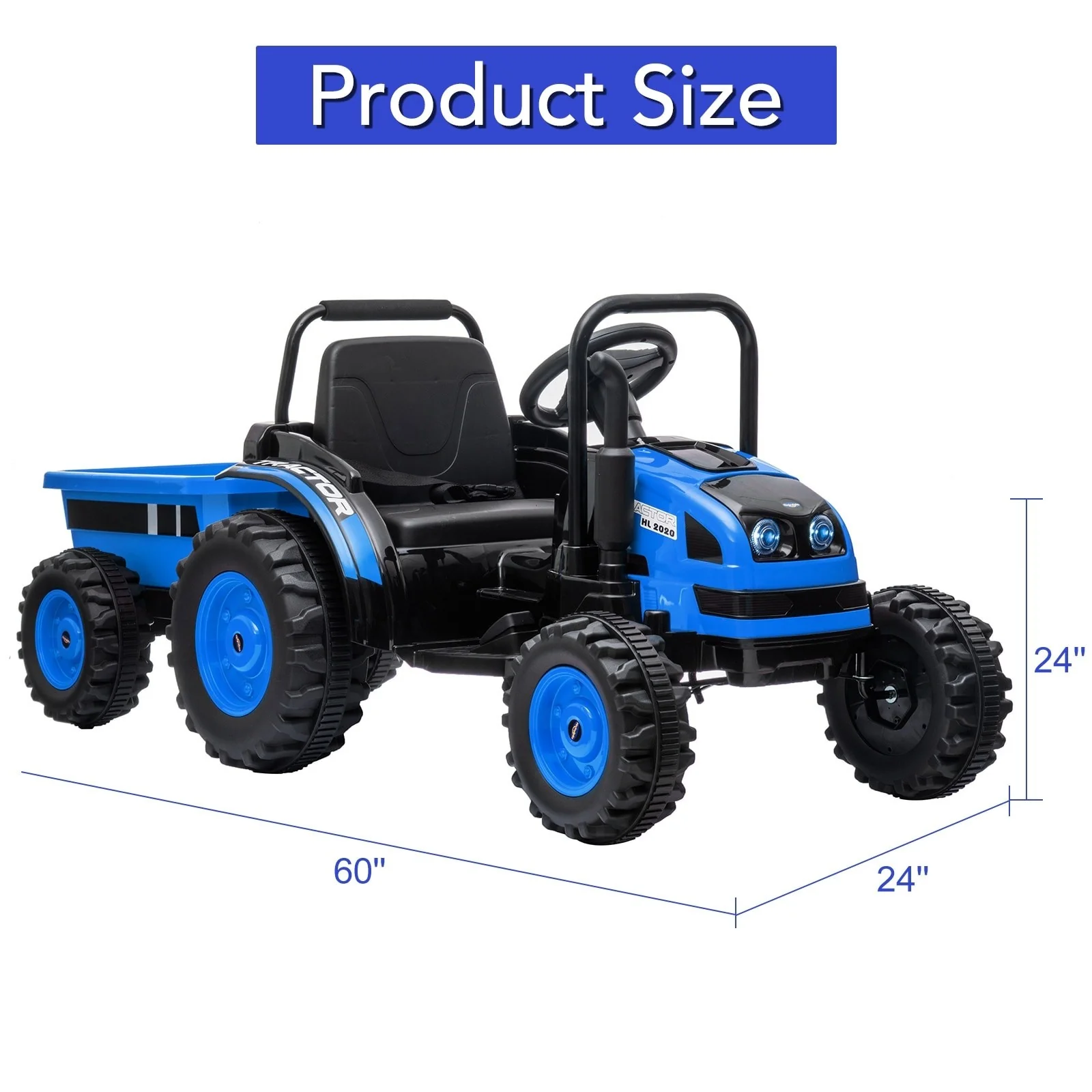 12V Kids Ride-On Tractor with Trailer, Remote Control, and Music - Image 2