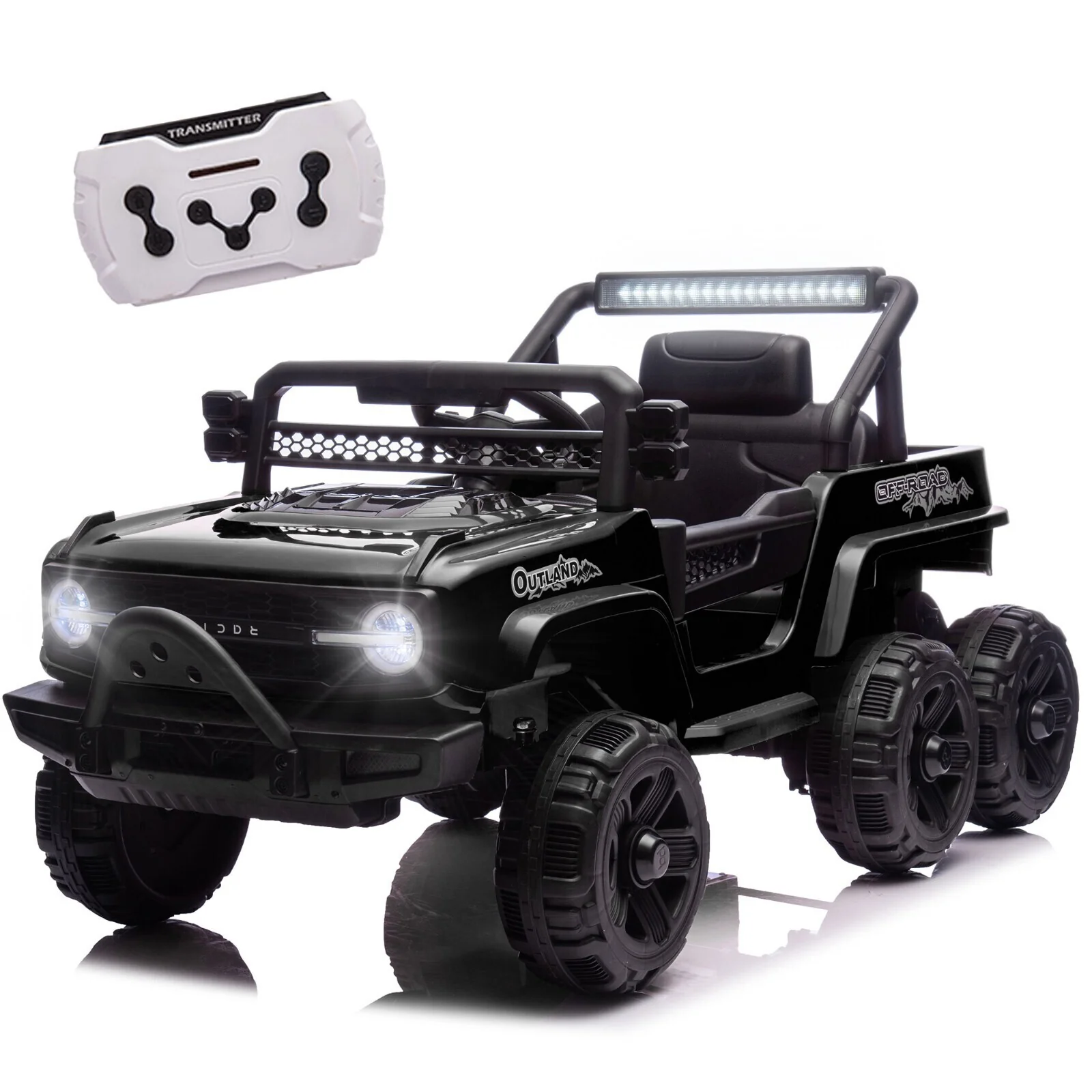 12V Kids Electric Ride-On Truck with 6 Wheels, Music, and Remote Control