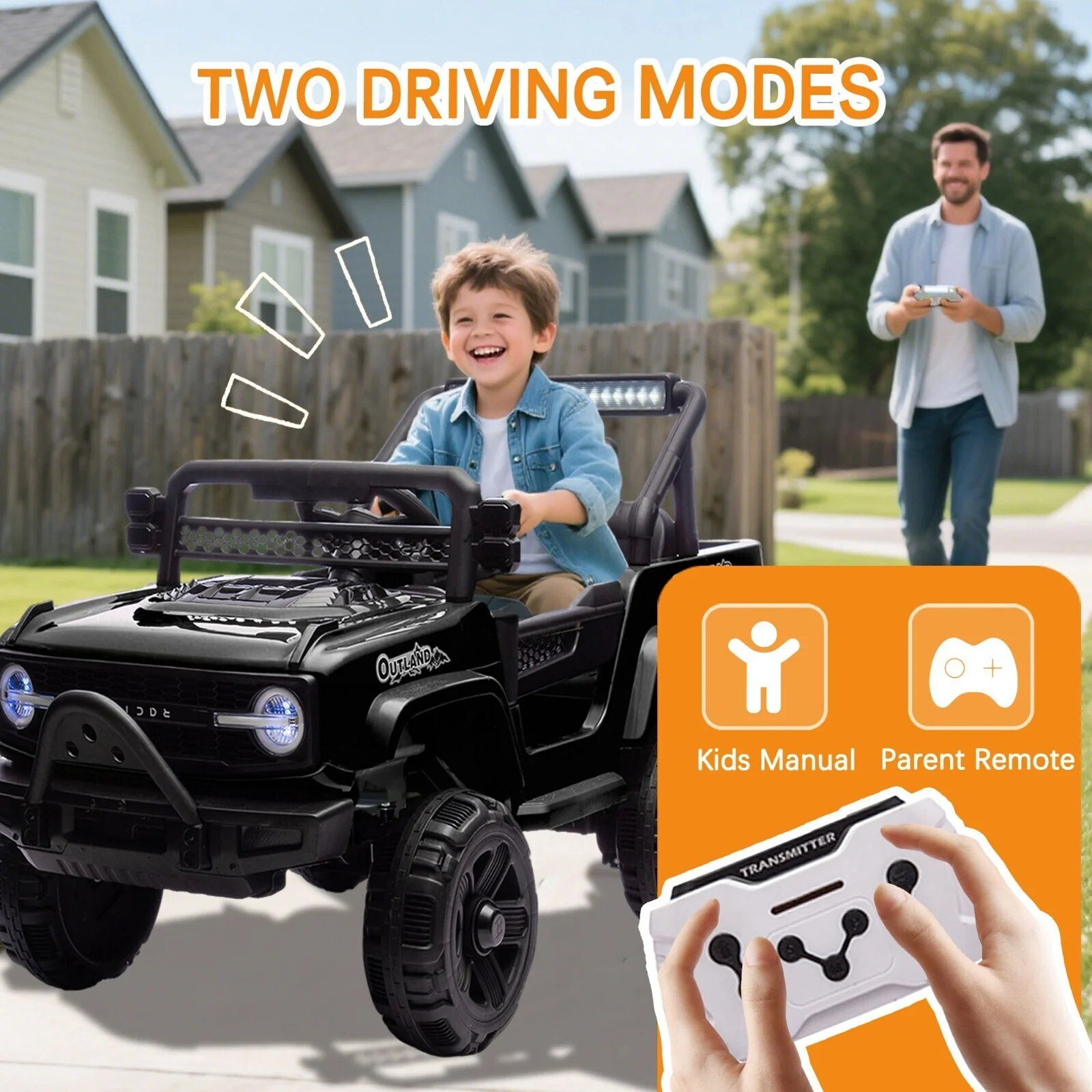 12V Kids Electric Ride-On Truck with 6 Wheels, Music, and Remote Control - Image 5