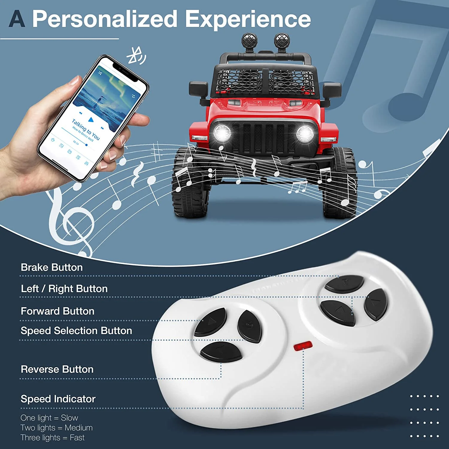 12V Kids Ride-On Truck Car with LED Lights, Parent Remote Control, and Spring Suspension - Image 2