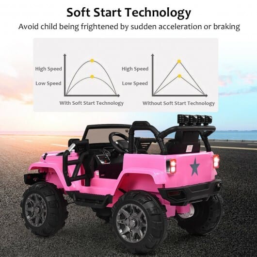 12V Black Ride-On Truck for Kids with Remote Control and LED Lights - Image 12