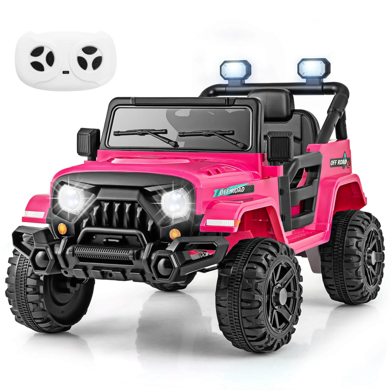 12V Kids Ride-On Truck Car with Remote Control, Threaded Wheels, 3 Speeds, and LED Lights - Image 12