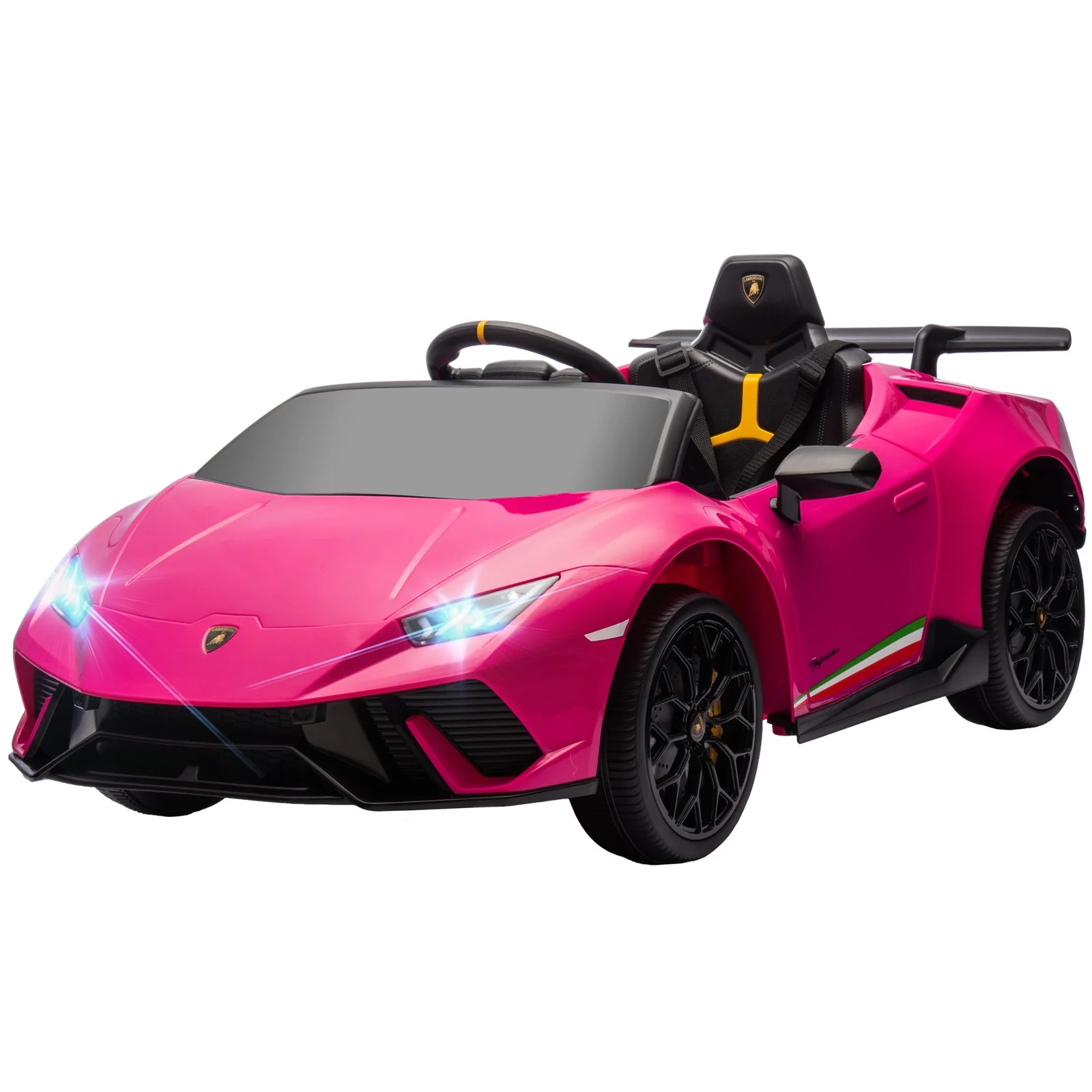 12V Licensed Lamborghini Huracan Electric Ride-On Car for Kids Ages 3-6 Pink - Image 4