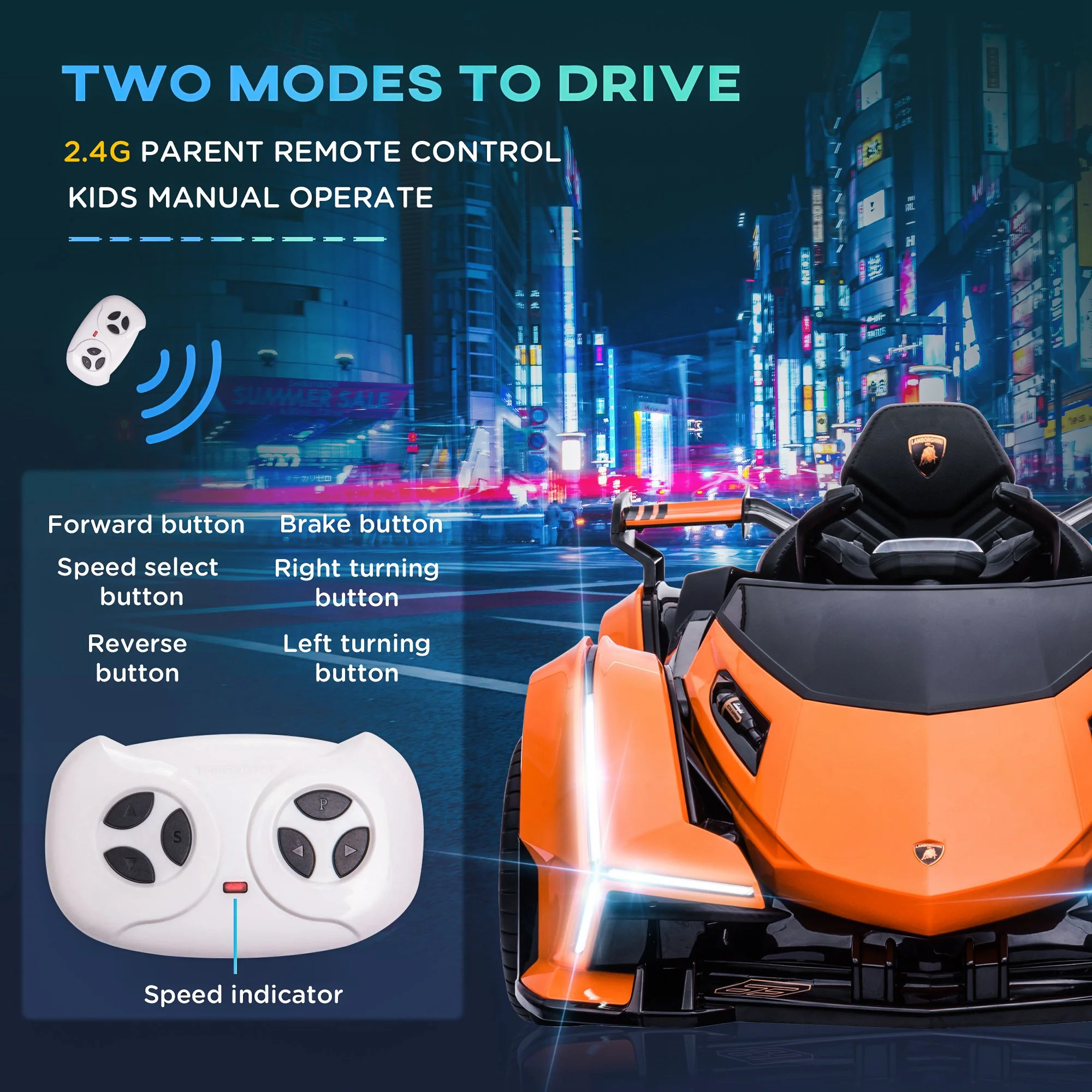 12V Lamborghini Kids Ride-On Sports Car with Remote Control - Image 30