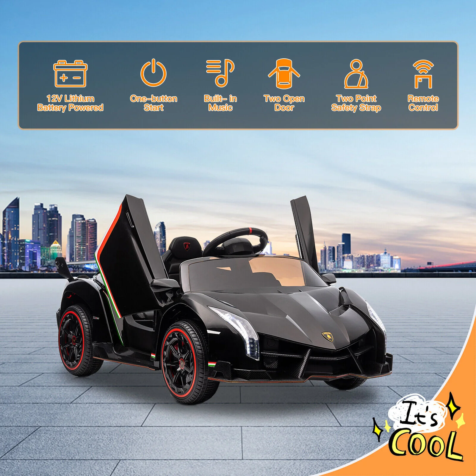 12V Licensed Lamborghini 2-Seater Ride On Car for Kids - Electric Vehicle Toy Gift - Image 4