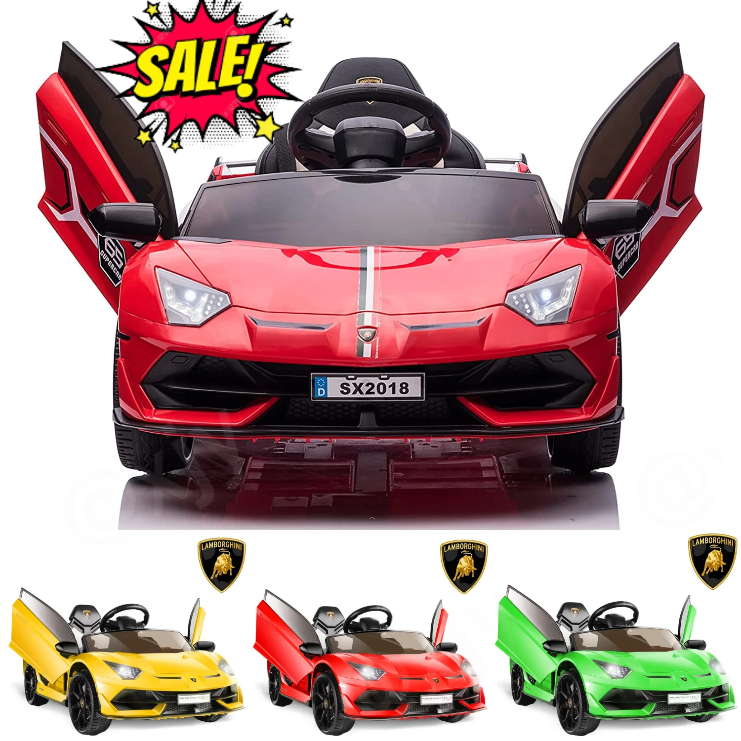 12V Licensed Lamborghini Aventador SVJ Electric Ride-On Car for Kids - Perfect Gift! - Image 3