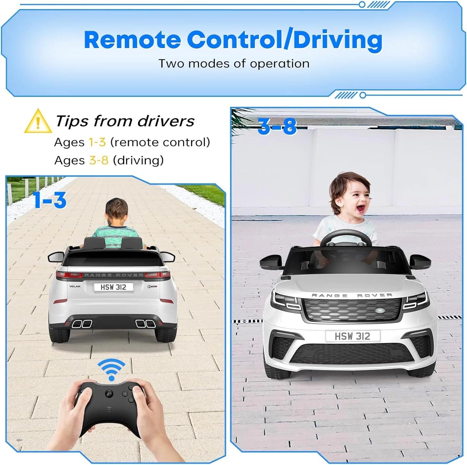 12V Licensed Land Rover Electric Ride-On Car for Kids with Parent Remote Control - Image 14