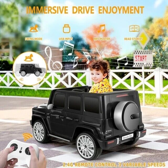 12V Licensed Mercedes-Benz G500 Electric Car Toy with Remote Control for Kids - Image 11