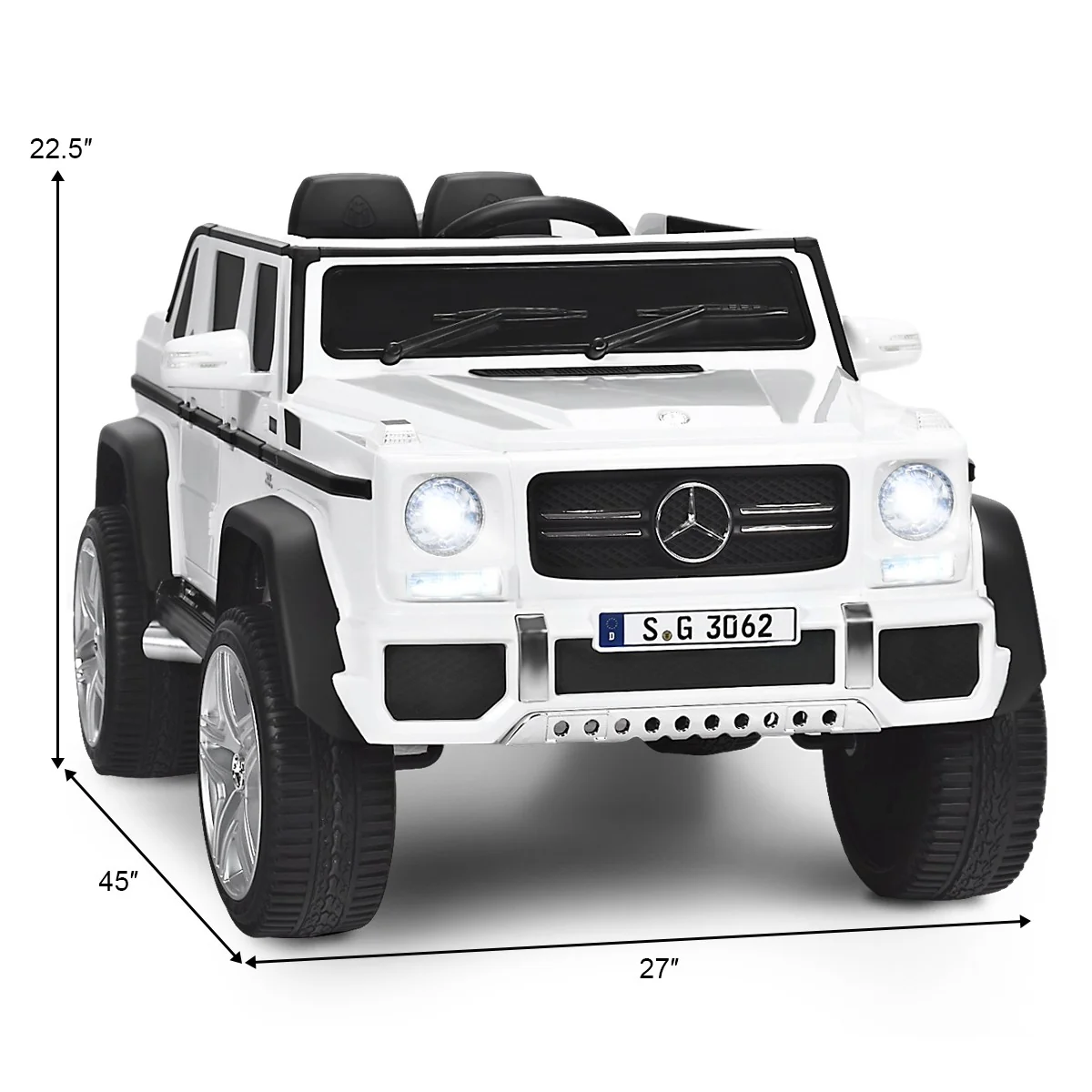 12V Licensed Kids Ride-On Mercedes-Benz RC Motorized Car with Trunk and Music - Image 2