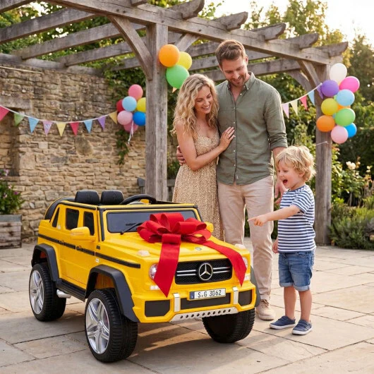 12V Official Mercedes-Benz Children's Ride-On Car with Remote Control - Yellow - Image 3