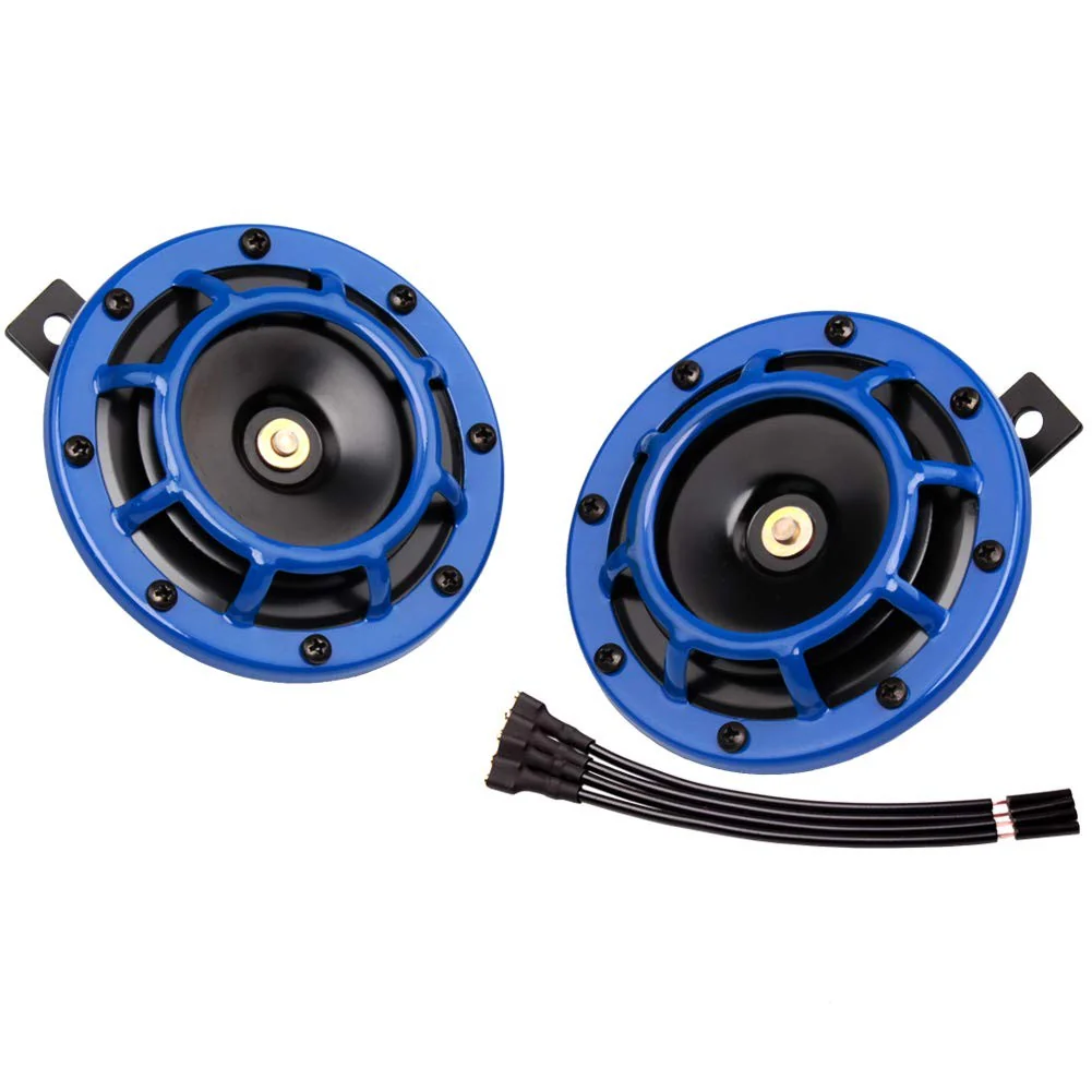 12V Loud Blue Twin Electric Car Horn Kit with High and Low Tone - Image 7
