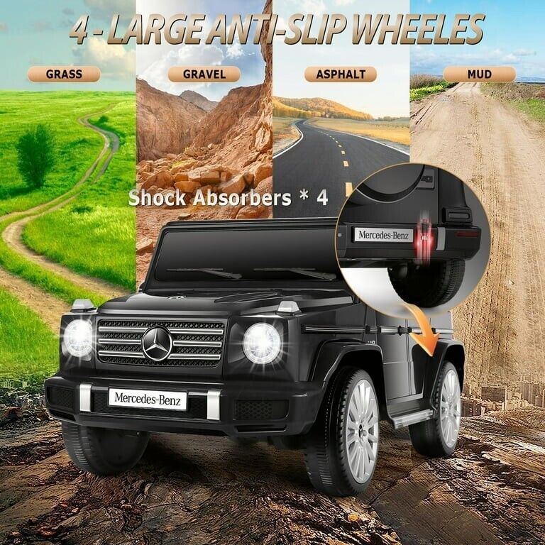 12V Mercedes-Benz G500 Kids Ride-On Car with USB, Bluetooth, and LED Lights - Image 4
