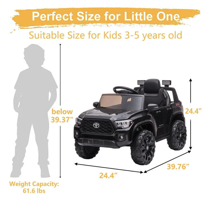 12V Powered Toyota Tacoma Ride-On Car for Boys with Remote Control - Image 9