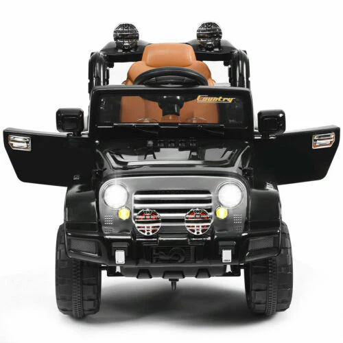 12V RC Remote Control Black Truck Car for Kids - Electric Ride-On Fun!