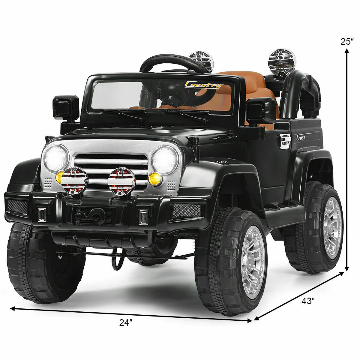 12V RC Remote Control Black Truck Car for Kids - Electric Ride-On Fun! - Image 3