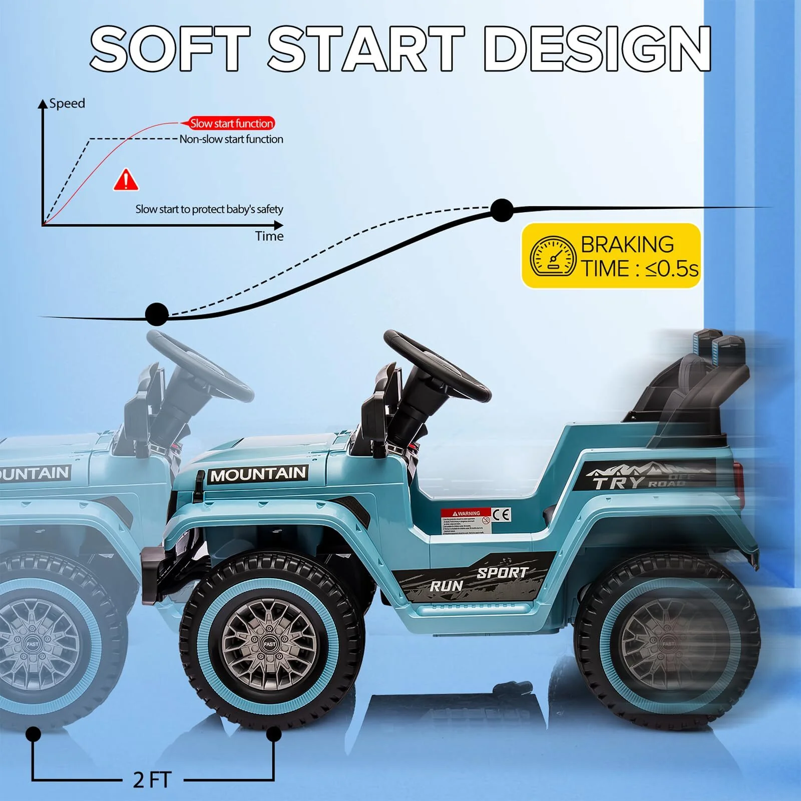 12V Battery-Powered Electric Ride-On Car Truck for Kids with 3 Speeds and LED Lights - Image 16