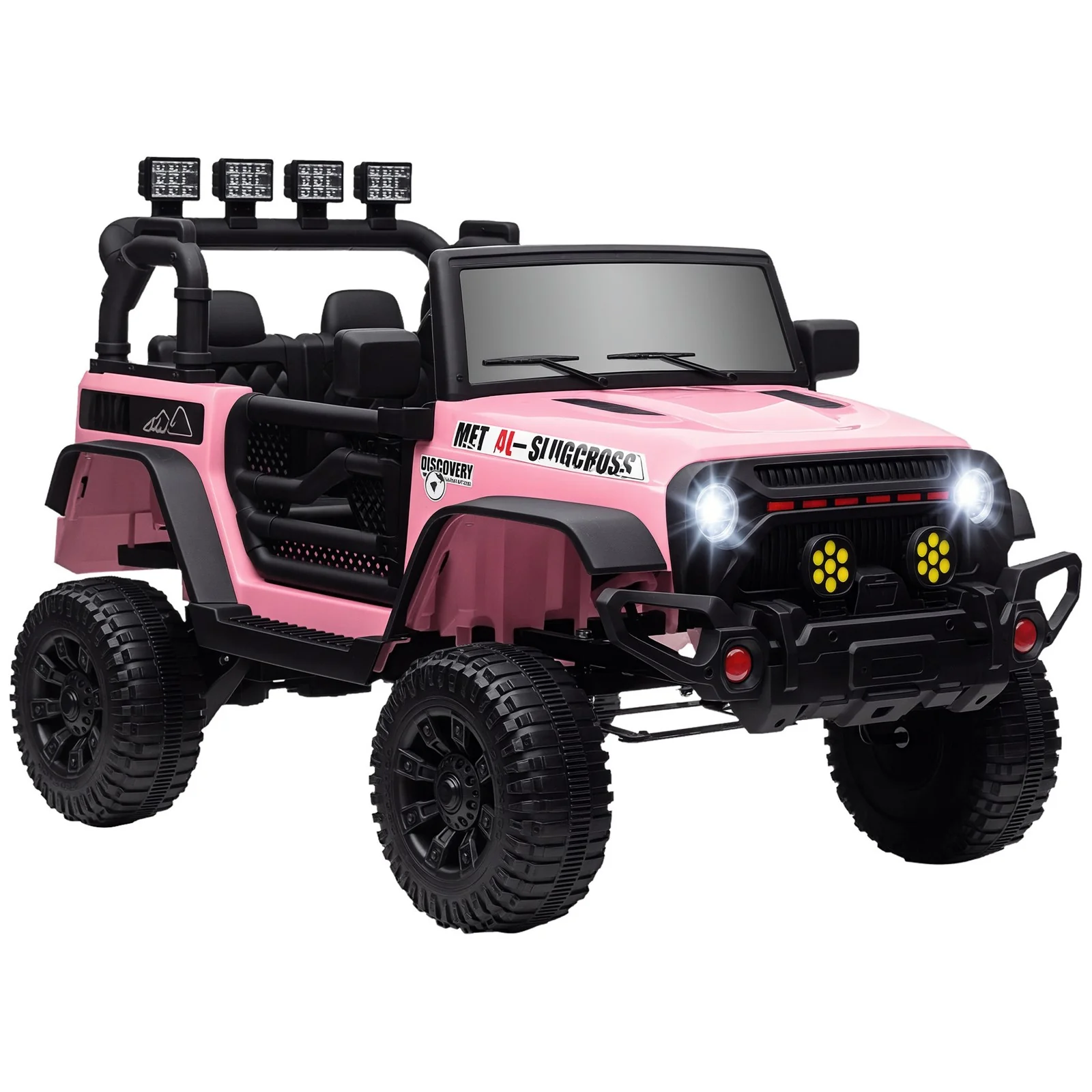 12V Pink Ride-On UTV Car with Bluetooth and 4 Suspension Wheels