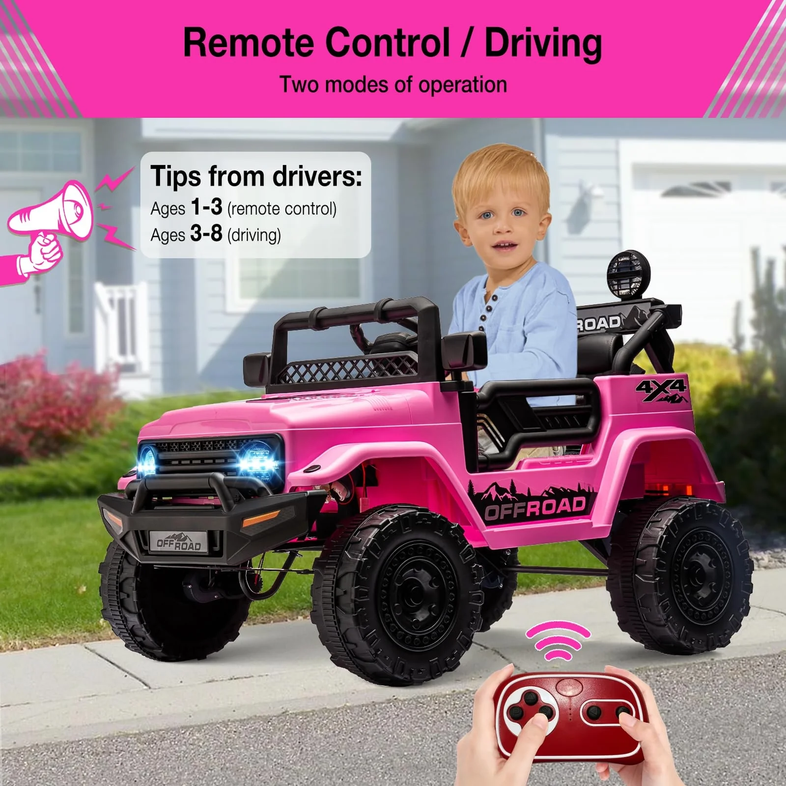 12V Electric Ride-On 4-Wheeler Truck for Kids with 3 Speed Settings - Image 2