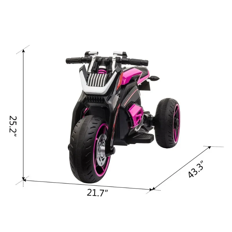 12V Kids Electric Three-Wheel Ride-On Motorcycle with Horns and LED Lights - Image 9