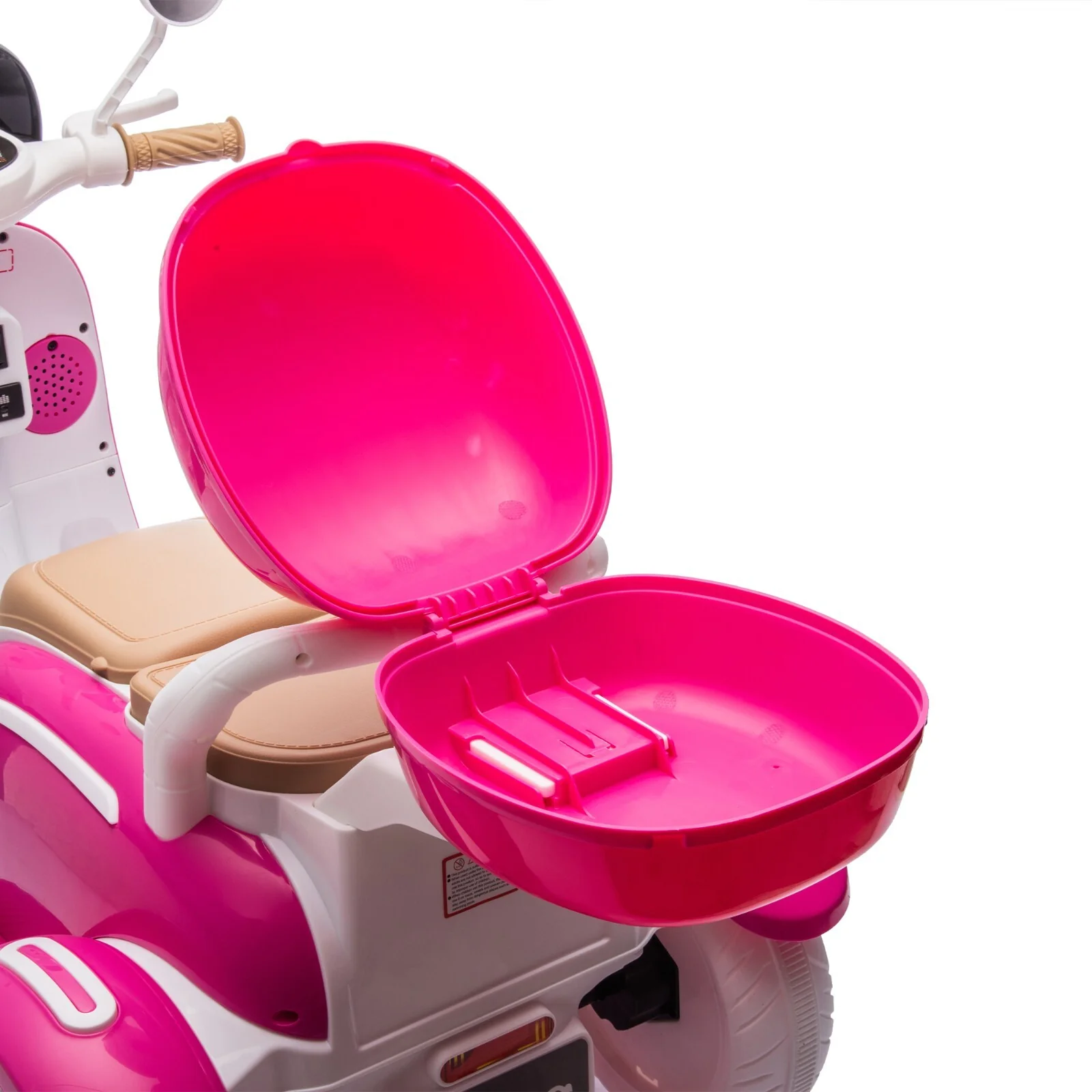 12V Two-Motor Electric Ride-On Motorcycle for Kids Two-Seater Rose Red - Image 17
