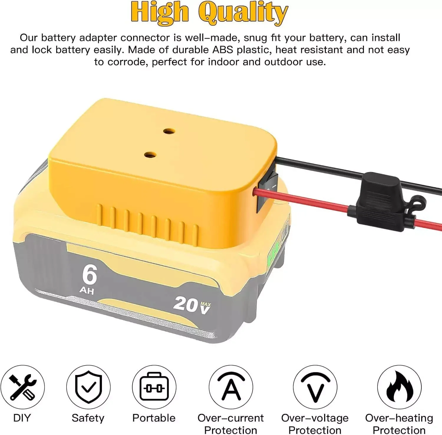 2-4 Pack Power Wheel Adapter Kit Compatible with 18V 20V Dewalt Battery Converter - Image 3
