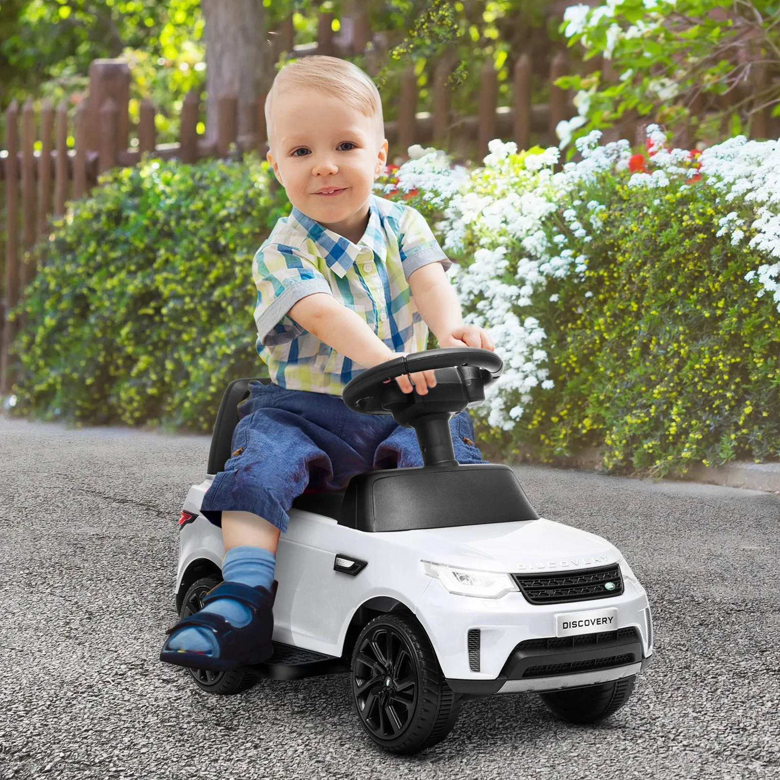 1 Land Rover Licensed 6V Ride-On Sliding Car with Music