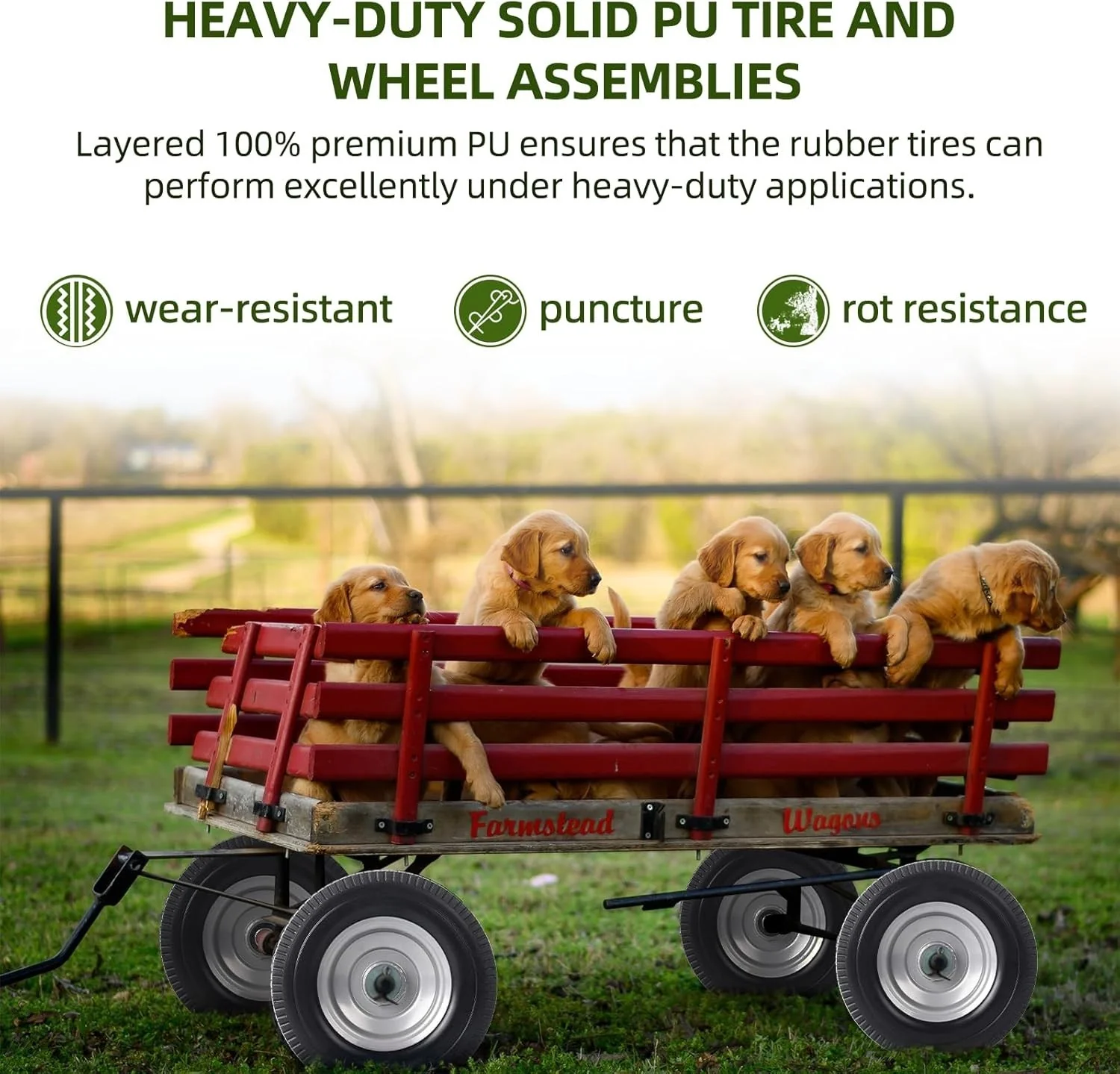 2-Pack 10-Inch Flat-Free Solid Wheels for Utility Equipment - Image 6