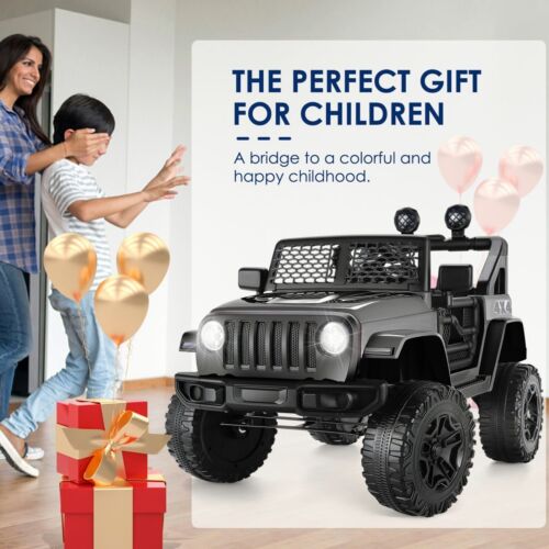 2-Seater 12V Electric Ride-On Truck with Bluetooth, LED Music, and Remote Control for Kids - Image 2
