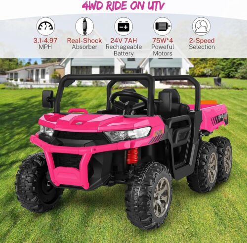 2 Seater 24V Dump Truck Ride On Car with Electric Dump Bed & Shovel - Remote Controlled - Image 2