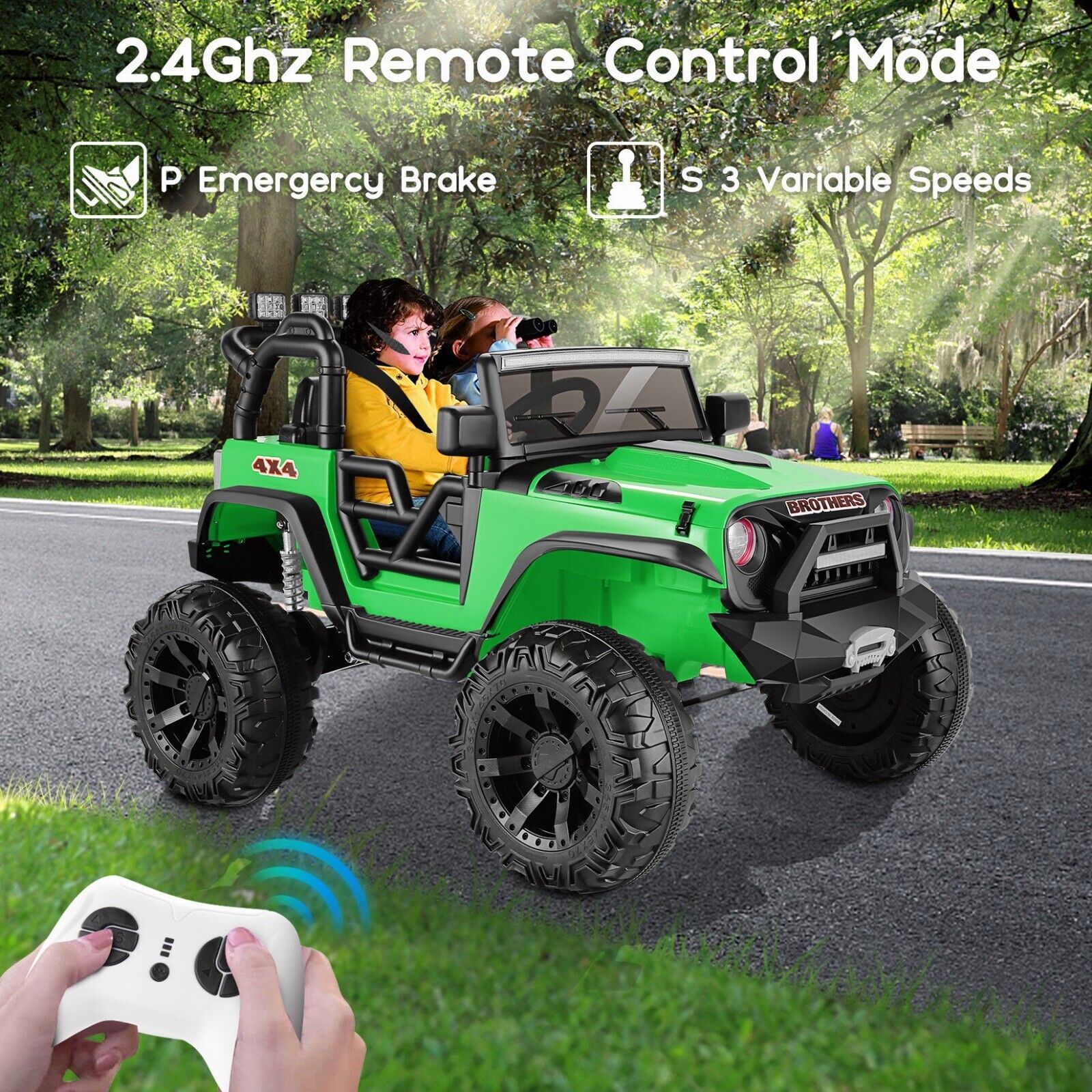 2-Seater 24V Electric Ride-On Truck with MP3, LED Lights, and Remote Control - 2X200W Power - Image 4