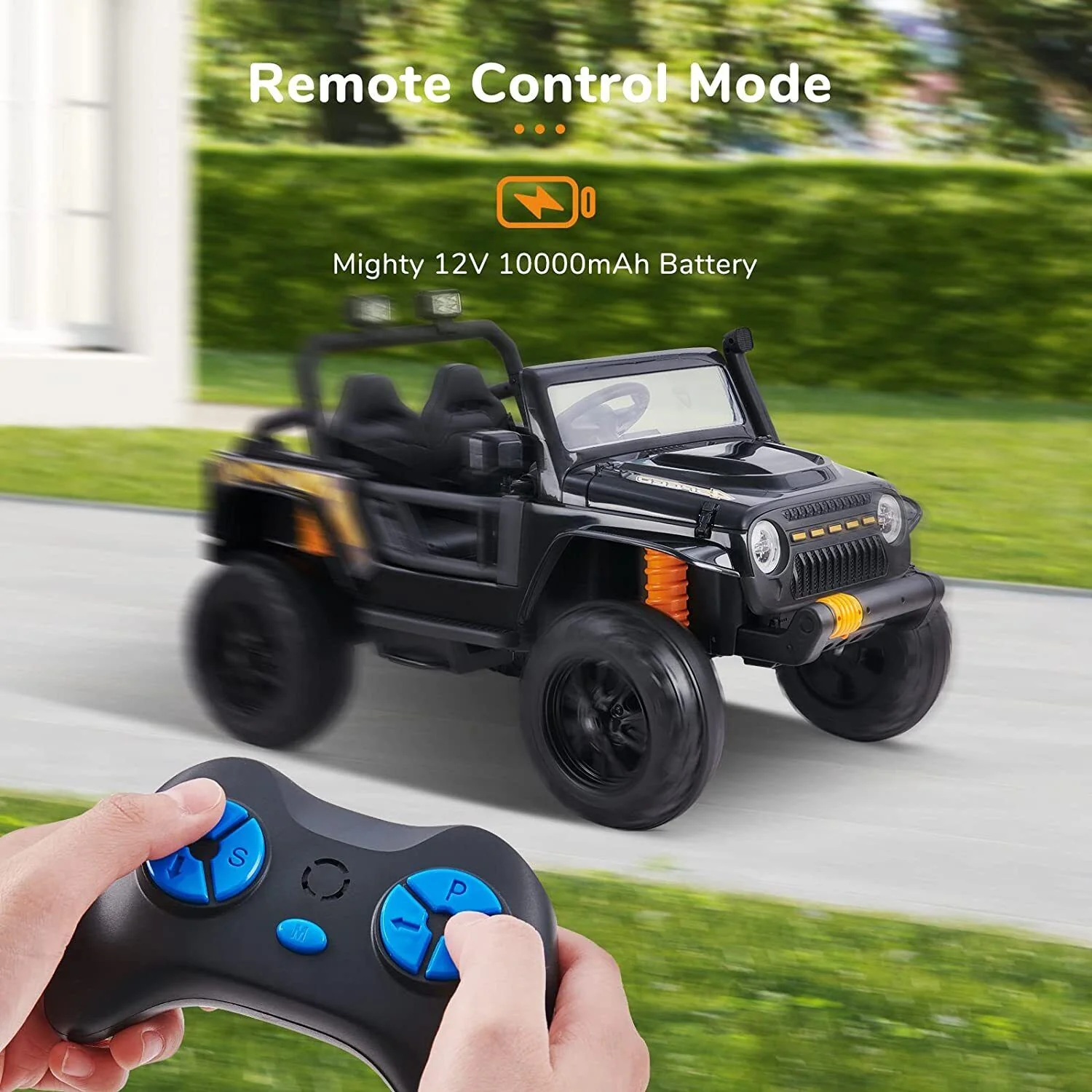 2-Seater Electric Ride-On Car for Kids with Remote Control and Music - 12V Battery Powered - Image 5