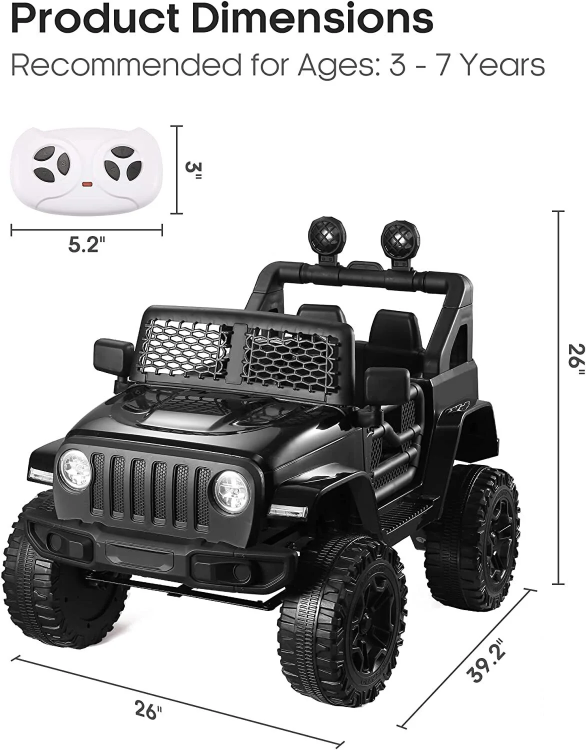 2-Seater Electric Ride-On Jeep for Kids with Remote Control - 12V 7AH - Image 41