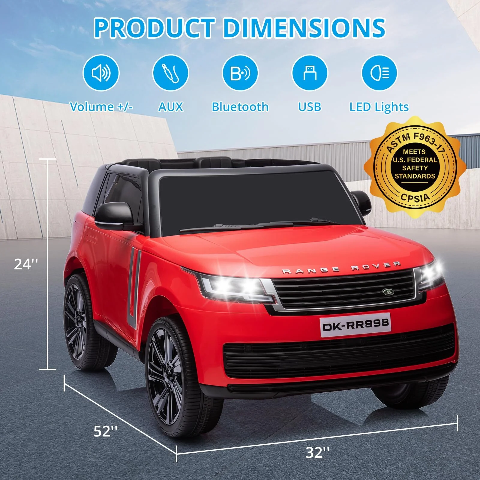 2-Seater Licensed Land Rover Ride-On Car Toy with Parent Remote Control and 3 Speed Settings - Image 6