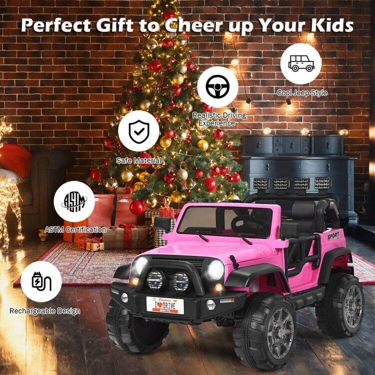 2-Seater Remote Control Ride-On Truck with Storage for Kids - 12V - Image 6
