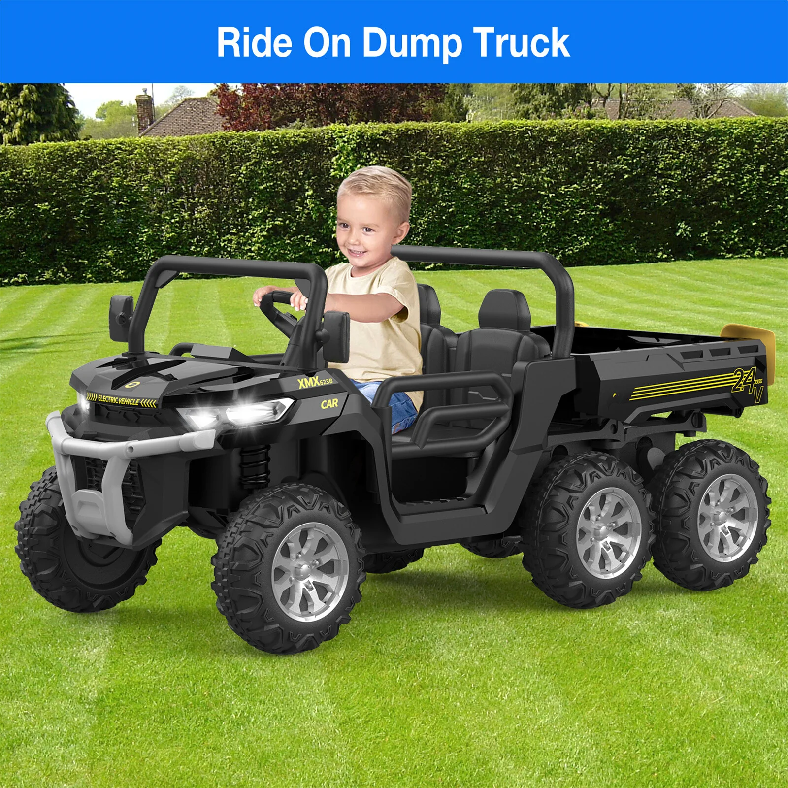 24V 2-Seater Electric Kids Ride-On Dump Truck with Remote Control - Image 21