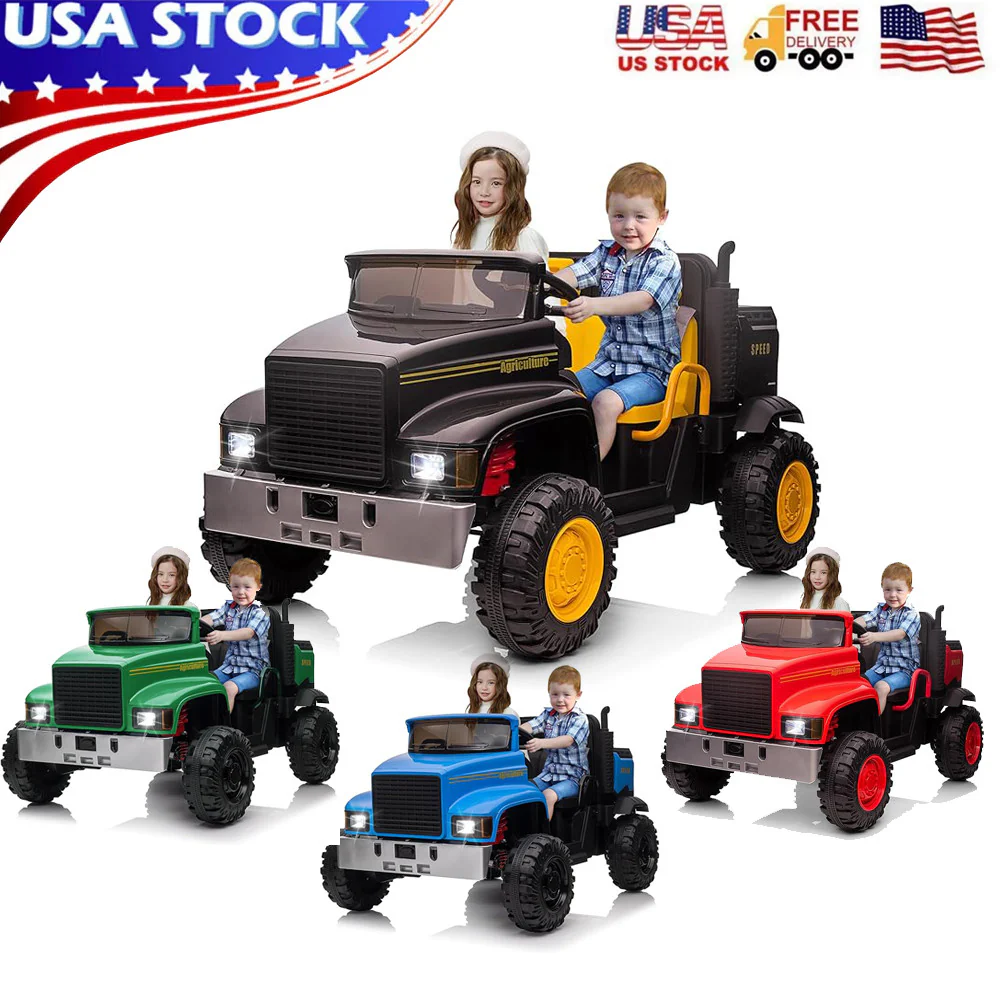 2-Seater 24V Battery-Powered Ride-On Tractor Car for Kids with Remote Control - Image 6